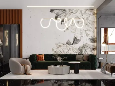 Modern Luxury living room 3D model 3D model