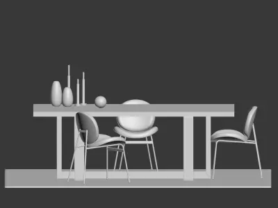 Jane Dinning Chair and Whitney Dining Table  3D model