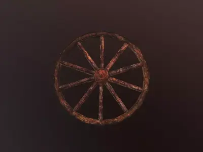 Old Wheel Low-poly 3D model