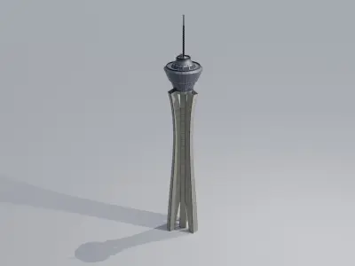 Las Vegas Stratosphere with 4K Textures Low-poly 3D model