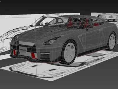Low poly Nissan GT-R Nismo 2018 Low-poly 3D model