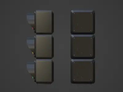 Modular Traffic Light  Low-poly 3D model