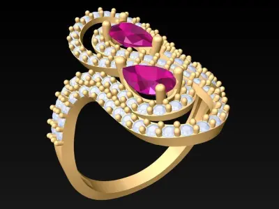 Diamond Ring - Womens Rings - SN348 3D print model