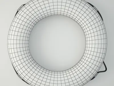 1919 Vintage Life Preserver Ring 3D model