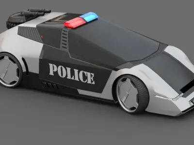 sci-fi Police car   3D model