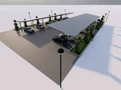 Roof Parking-Parking Lot 3D model buy