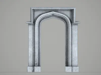 Lowpoly Gothic Portal-type 4 Low-poly 3D model