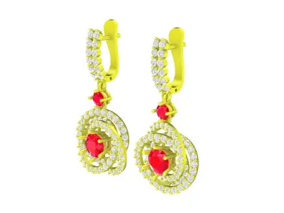 5839 luxury korean diamond earrings 3D print model