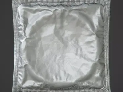 Condom PBR Game-Ready silver Low-poly 3D model