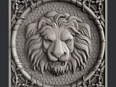 3d STL models for CNC lion 3D model