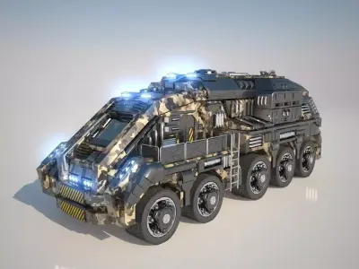 Large Truck Low-poly 3D model