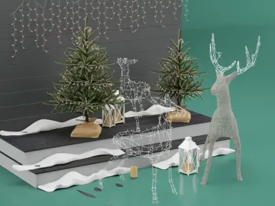 Christmas Deers 3D model