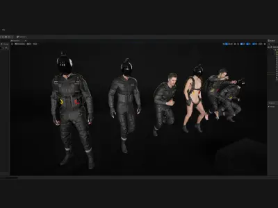 Man in Skydiving Suit - Modular - Rigged Low-poly 3D model