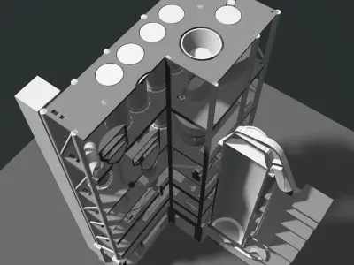 Machine building in cutaway section 25i21 3D model