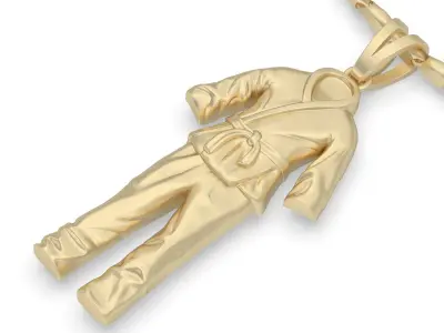karate dress pendant Sculpture jewelry gold 3D print model