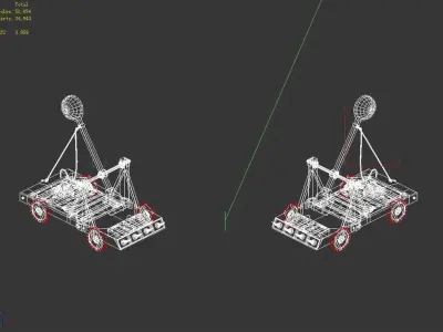 Game Siege Weapons - Catapult 03 3D model