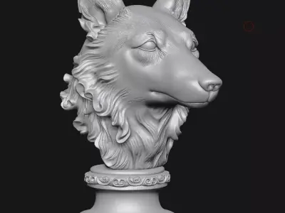 Wolf head sculpture 3D print model order