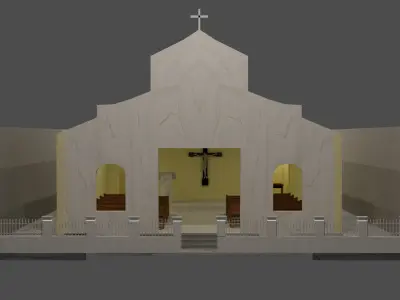 Catholic Chapel Church Low-poly 3D model