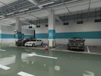 Parking  Low-poly 3D model
