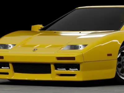 80s 90s generic supercar Low-poly 3D model