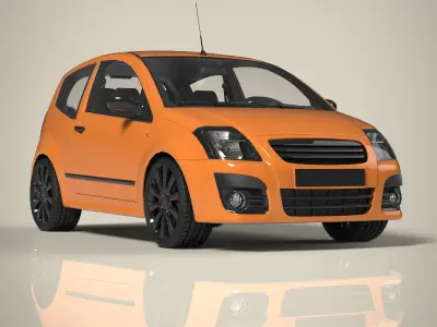 Hatchback car 3D model 2