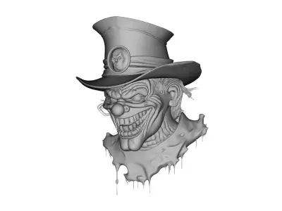 Evil Clown Head 3D Model for Jewelry Pendant Design 3D print model