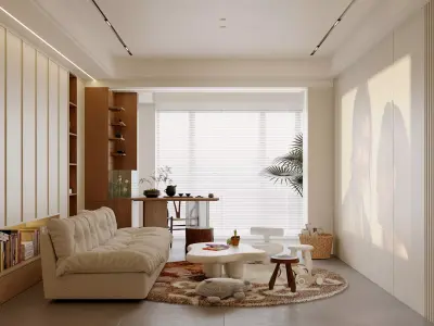 Modern living room dining room interior scenes 240 3D model