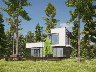 038Modernhouse2f56m2 3D model