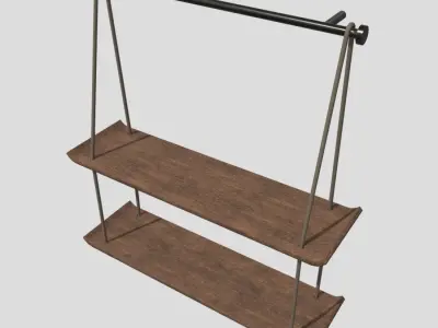 Wall Shelf 5 Low-poly 3D model