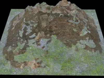 Low-Poly Realistic Mountain Free low-poly 3D model