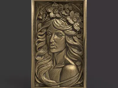 girl frame wall decor  3D print model