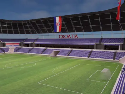 Croatia Football Stadium and Interiors Low-poly 3D model