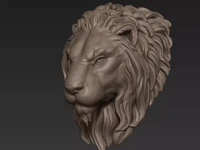 Lion Head Sculpt 3D model