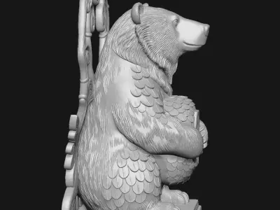 bear sculpture 3D print model buy