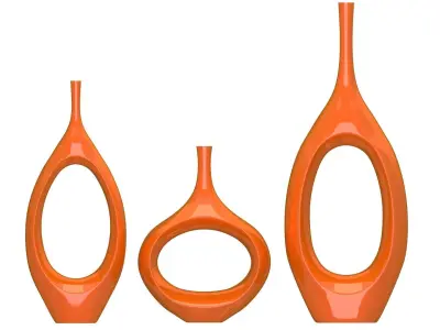 Decor Tabletop Hollowed Vases Orange 3D model