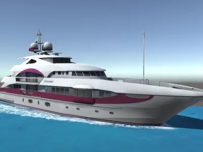 Quinta Essentia yacht 3d low poly model Low-poly 3D model