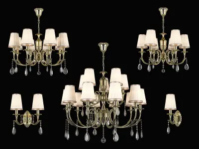 691 Cappa Gold Osgona Collection of Lamps 3D Model Pack