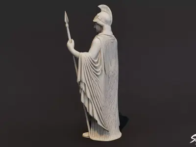 Athena Statue  Low-poly 3D model