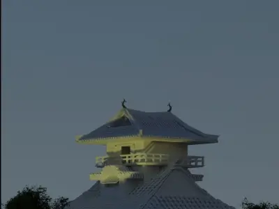 Inuyama Castle  japanese Low-poly 3D model