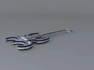 All riveted aluminum guitar Free 3D model
