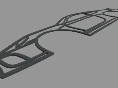 Porsche 911 2023 Wall Silhouette 3D print model