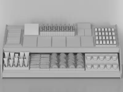 Large set of cosmetics 3D model