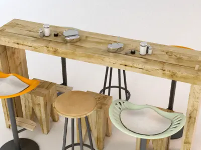 Industrial Bar Set 3D model