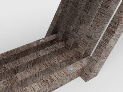 Modern Wooden Bench  Free 3D model