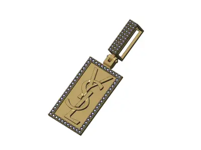 Yves saint laurent logo diamond pendant 3D print model