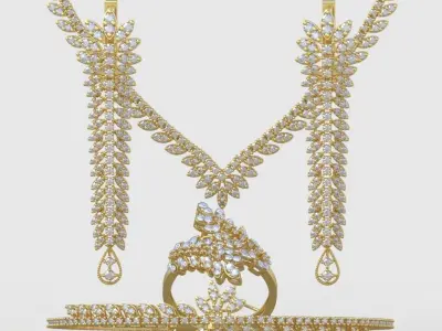 Ring Bracelet Earring and Pendant Set 3D printable model 0072 3D Model Pack