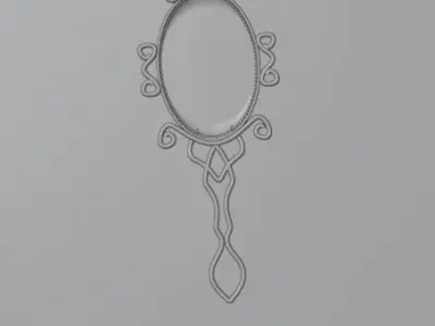 Low poly traditional mirror model  Low-poly 3D model