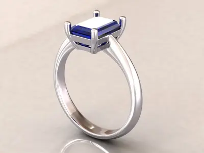 Emerald Cut Ring 3D print model