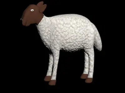sheep rigged and animated Low-poly 3D model