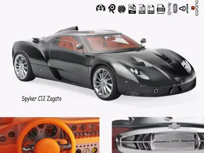 Sports Racing Car Spyker C12 Zagato 3D model